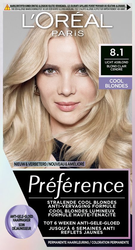 L'Oréal Récital Préférence 8.1 - Licht asblond - Haarverf met Color extender