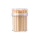 LifeChic Tandenstokers van hout met dubbele punt, 6,5 cm, 500 stuks | Inklapbaar vat