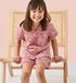 Little Label Pyjama Meisjes Maat 158-164/14Y - Fuchsia, roze - Zebra strepen - Shortama - Zachte BIO Katoen