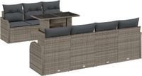 vidaXL Tuinbank Set 8 st 7-aantal zitplaatsen Grijs Poly Riet