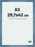 Your Decoration Cadre photo A3 29,7x42 cm MDF Clair Bleu Brossé Mura