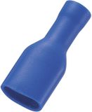 TRU COMPONENTS 737840-6.35 Platte stekker (female) Insteekbreedte: 6.35 mm Insteekdikte: 0.8 mm 180 ° Volledig geïsoleerd Blauw 50 stuk(s)