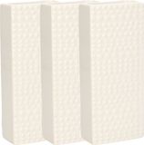 Gerimport Waterverdamper - 3x - creme wit - keramiek - 400 ml - radiatorbak luchtbevochtiger - 7,4 x 17,7 cm