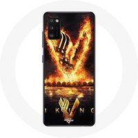 Maniacase Samsung Galaxy S20 Plus Hoesje Vikingen Seizoen 6 Serie logo V Zwaard van Vuur Zwarte Achtergrond