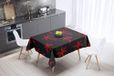 Bonamaison Tafelkleed, Anti-Mold, Sneldrogend, Waterdicht, 100% Polyester Tafellaken, rood Zwart, 140 x 140 Cm
