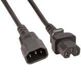 Allteq C14-C15-110-B electriciteitssnoer Zwart 1 m