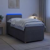 vidaXL Boxspringbed met matras en hoofdeinde Taupe 90 x 200 cm Stof