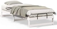 vidaXL Bedframe Wit Massief grenenhout 90 x 220 cm