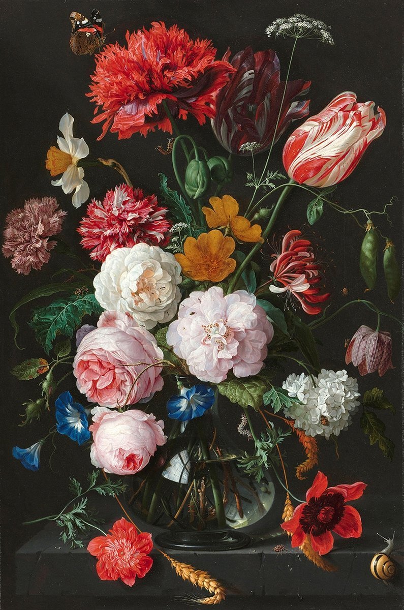 Fotobehang foto behang Stilleven met bloemen van Jan Davidsz de Heem