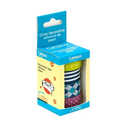 Makro Paper Washi Tape Plakband, 4 stuks, verschillende designs