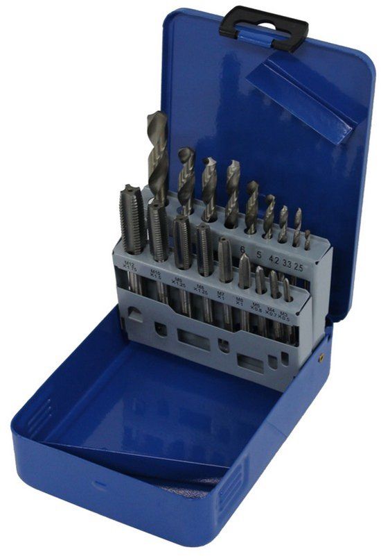 XPTools Tappenset met boren 18 delig metrisch