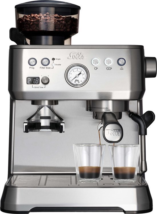 Solis Grind & Infuse Perfetta 1019 - Espressomachine - Koffiemachine met Bonen – ZERO STATIC™ Koffiemolen