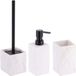Tendance Badkamer set - zeeppomp/tandenborstelbeker - wit - kunststeen - polyresin