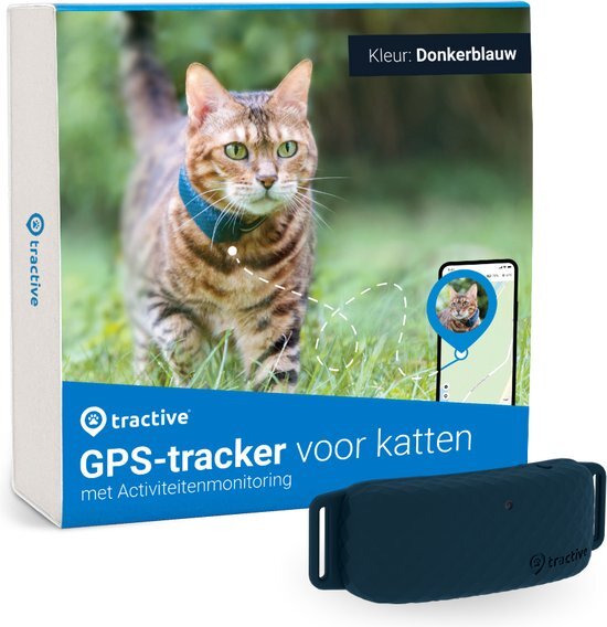 Tractive Gps Tracker Kat Donkerblauw Donkerblauw