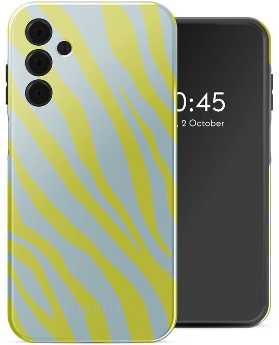 Selencia Hoesje - Geschikt voor Samsung Galaxy A15 (4G) / A15 (5G) - Backcover - Zebra Winter Sky Titanium Yellow