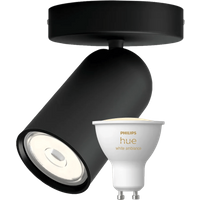 Philips Hue Philips Pongee Opbouwspot - Zwart - 1 spot - GU10 - Hue White Ambiance