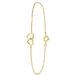 Lucardi Dames Armband 2 harten - Echt Zilver - Armband - Cadeau - 18 cm - Goudkleurig