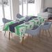 Bonamaison Tafelkleed, Anti-Mold, Sneldrogend, Waterdicht, 100% Polyester Tafellaken, Petroleum Groen, Wit, 140 x 200 Cm