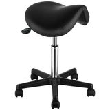 VEVOR Bureaustoel, belasting 181 kg, kruk met wielen, 360 graden draaibaar, in hoogte verstelbaar, 51-71 cm, ergonomische kruk met zadel, dik kussen, 39 x 45 x 6 cm, PU-oppervlak voor woonkamer, kantoor, kliniek