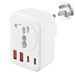 Carehabi Reisadapter VS stekker US met 2 USB C + 2 USB-A, universeel stopcontact aansluiting reisbus voeding voor Amerika, Canada, Thailand, Mexico