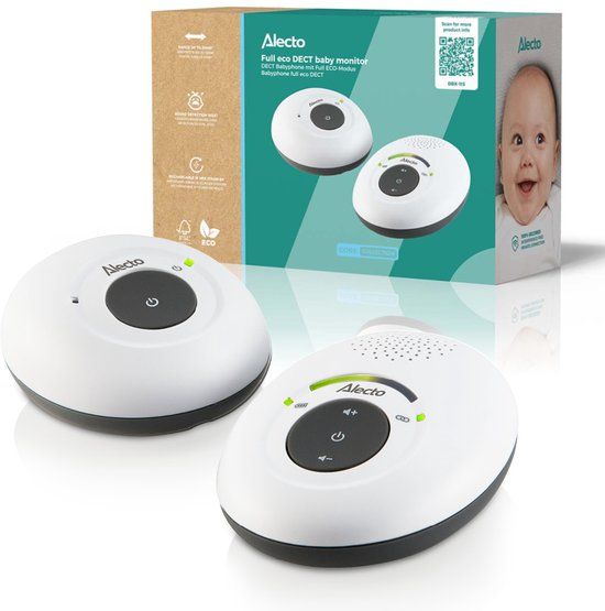 Alecto DBX-115 - DECT Babyfoon - Wit/Antraciet