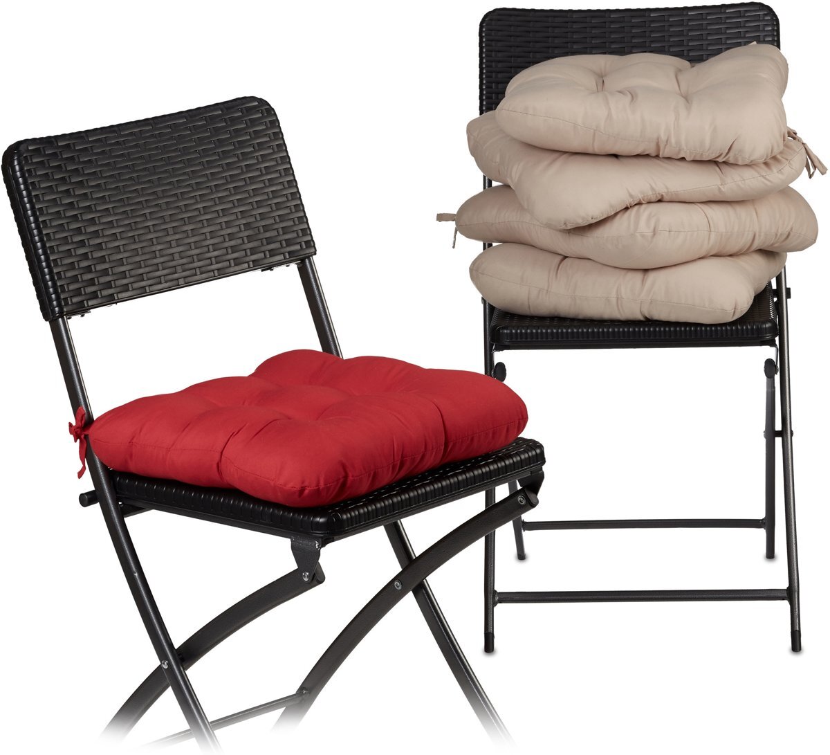 Relaxdays - zitkussen 4 stuk - stoelkussen - tuinkussen - extra zacht - kussen
