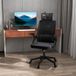 Chaise de bureau pivotante en maille, hauteur et appui-tête réglables, 60 x 61 x 104,5-121,5 cm, noire