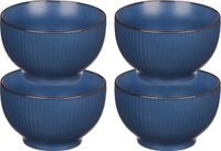 Vivalto Artesania Cerd Vivalto Kommetjes/serveer schaaltjes/soepkommen - 4x - Mistique - Keramiek - Blauw - D14 x H8 cm