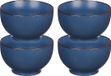 Artesania Cerd Vivalto Kommetjes/serveer schaaltjes/soepkommen - 4x - Mistique - Keramiek - Blauw - D14 x H8 cm