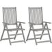 Maison Exclusive - Lot de 4 chaises de jardin inclinables en bois d'acacia avec coussins