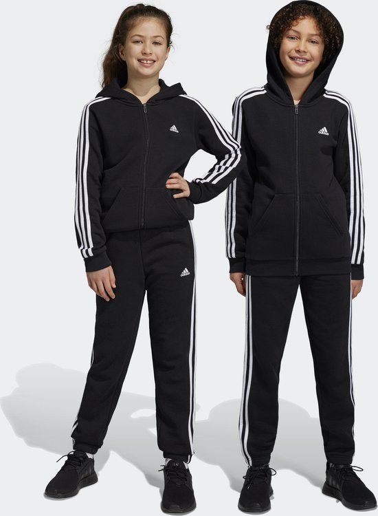 adidas Sportswear Essentials 3-Stripes Fleece Broek - Kinderen - Zwart - Maat 128