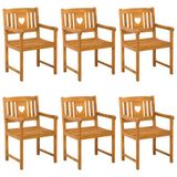 vidaXL Tuinstoelen - 6 - st - Naturel - Massief - Acacia - Hout
