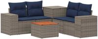 vidaXL Bankstel Grijs en Marineblauw
