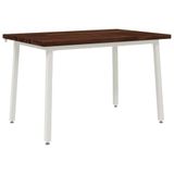 vidaXL Eettafel Massief Acaciahout Donkerbruin en Wit 120 x 80 x 75 cm