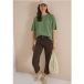 Blouse met afhangende schouders in effen kleur