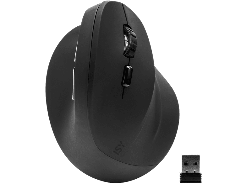 isy draadloze muis ergonomic zwart