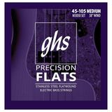 GHS Precision Flat 45-105 Long Scale Plus 4-String Bass Guitar Strings