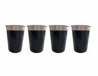 Cup Set van 4 zwarte glazen Cup Set