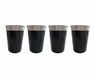 Cup Set van 4 zwarte glazen Cup Set