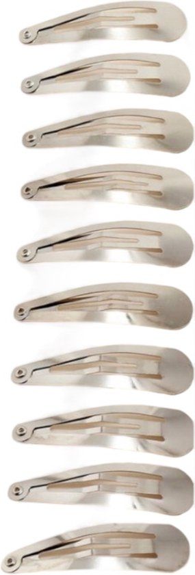 Merkloos / Sans marque Klik-Klak Haarspeldjes - Haarclips - Zilverkleurig - 10 Stuks