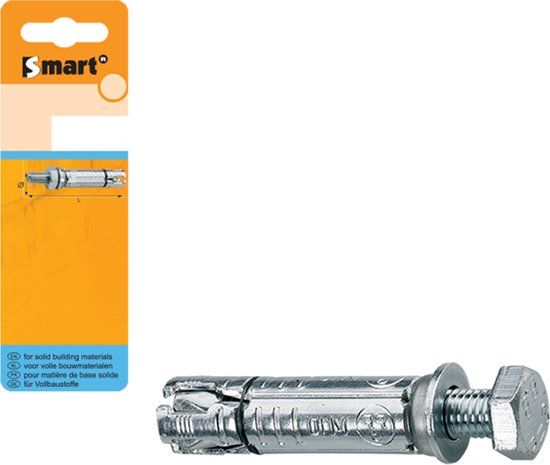 pgb-Europe SMART Keilbout met Tapbout M8 - 25 x 70 mm Verzinkt - 4 Stuks