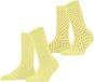 Esprit Fine Dot 2-Pack gedessineerd katoen multipack sokken dames geel - maat 39-42