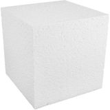 Merkloos Piepschuim vorm - kubus/vierkant - wit - 15 x 15 x 15 cm
