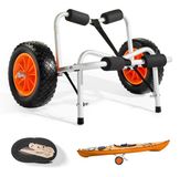 Latios Chariot de transport pliable pour kayak et canoë - Capacité de charge 113 kg - Roues en caoutchouc plein de 25,4 cm - Incluant 1 sangle à cliquet