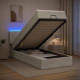vidaXL Lit plateforme avec matelas et LED gris clair 100 x 200 cm