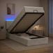 vidaXL Lit plateforme avec matelas et LED gris clair 100 x 200 cm