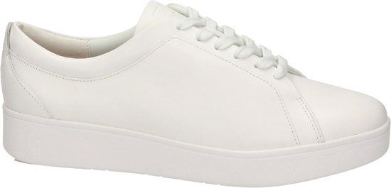 Fitflop Rally Tennis Women's Leather Low Sneakers - White - Size 39