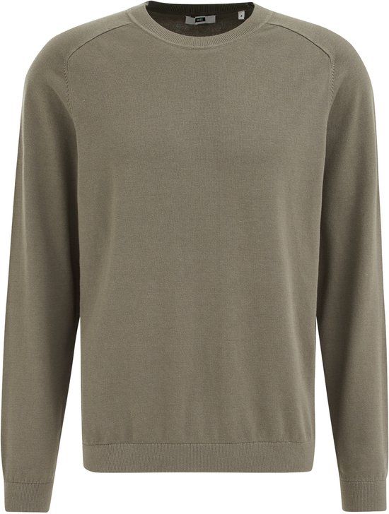 WE Fashion Heren Regular Fit Trui - Olijfgroen - Maat S