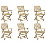 VidaXL Fauteuils pliants 6 pièces bois d'acacia