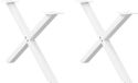 vidaXL Salontafelpoten X-vorm 2 stuks wit 70 x (42-43) cm staal